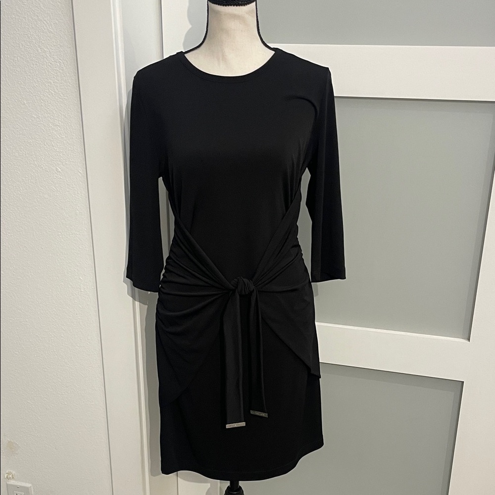 Michael Kors Elegant Black Long Sleeve Dress